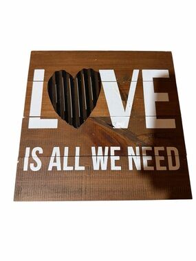 Rustic Brown "LOVE" Wall Plaque - Decorative Home Accent